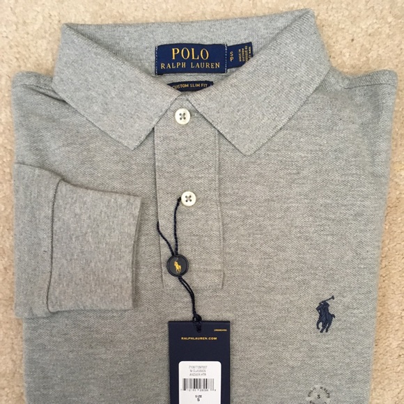 ralph lauren custom slim fit long sleeve polo